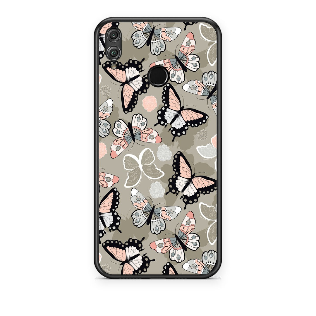 Θήκη Honor 8x Boho Butterflies από τη Smartfits με σχέδιο στο πίσω μέρος και μαύρο περίβλημα | Honor 8x Boho Butterflies case with colorful back and black bezels