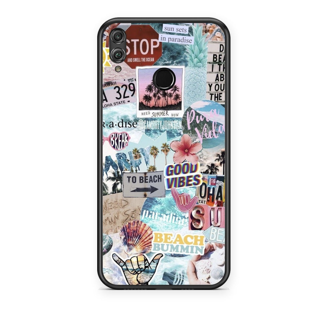 Θήκη Honor 8x Summer Vibes από τη Smartfits με σχέδιο στο πίσω μέρος και μαύρο περίβλημα | Honor 8x Summer Vibes case with colorful back and black bezels