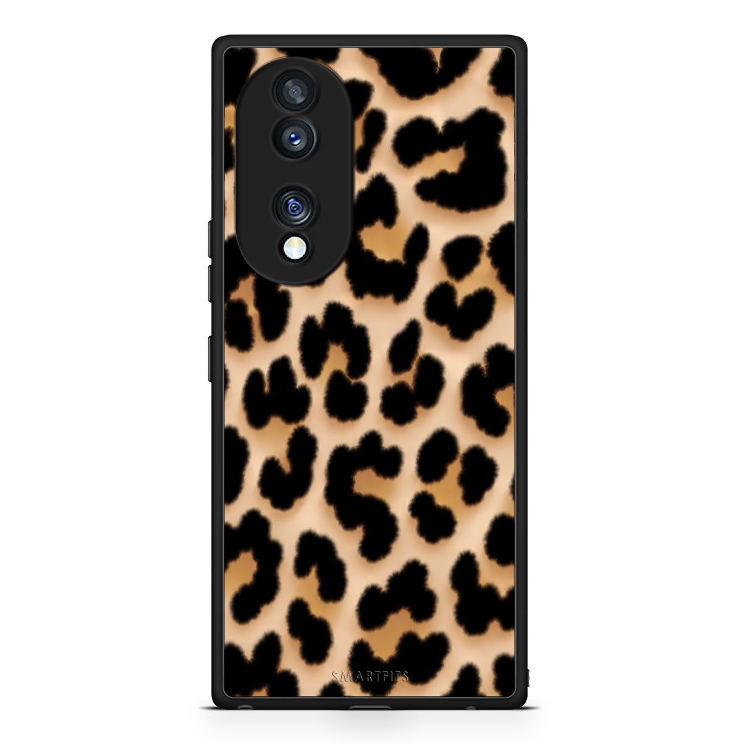 Θήκη Honor 70 5G Leopard Print Tan Large από τη Smartfits με σχέδιο στο πίσω μέρος και μαύρο περίβλημα | Honor 70 5G Leopard Print Tan Large case with colorful back and black bezels