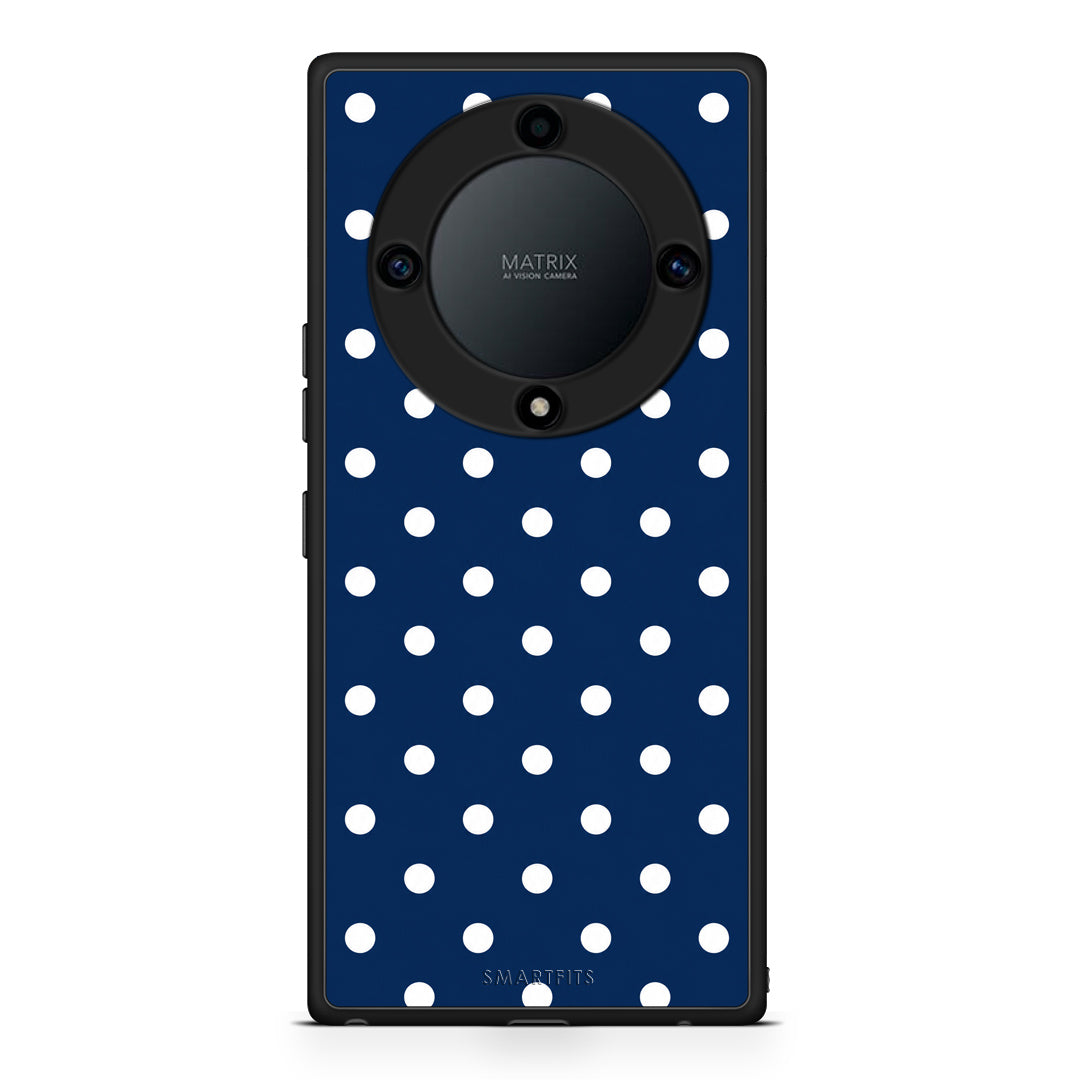 Θήκη Honor Magic5 Lite 5G / X9a White Small Polka Dots on Navy από τη Smartfits με σχέδιο στο πίσω μέρος και μαύρο περίβλημα | Honor Magic5 Lite 5G / X9a White Small Polka Dots on Navy case with colorful back and black bezels