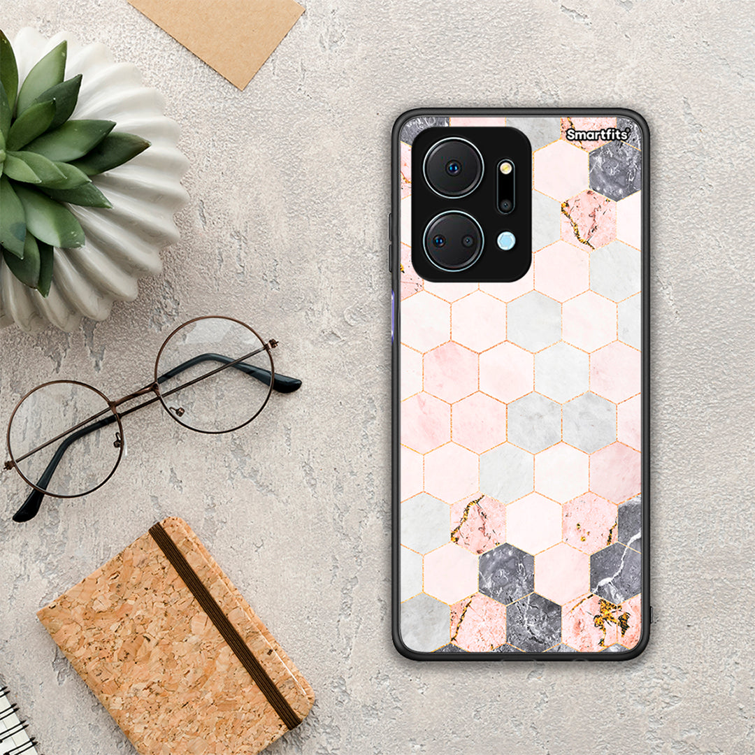 Marble Hexagon Pink - Honor X7a θήκη