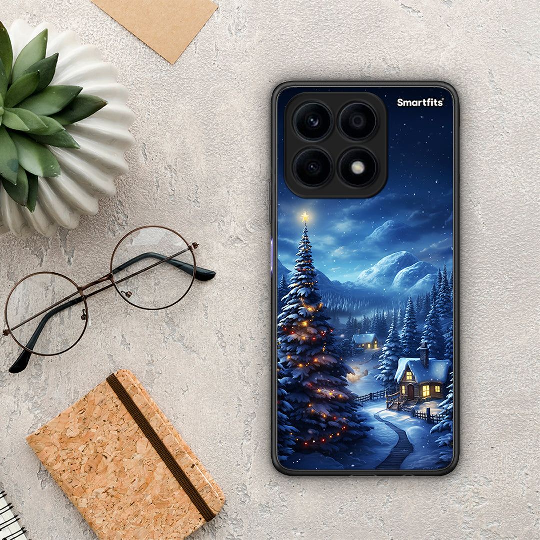 Θήκη Honor X8a Christmas Scenery από τη Smartfits με σχέδιο στο πίσω μέρος και μαύρο περίβλημα | Honor X8a Christmas Scenery Case with Colorful Back and Black Bezels