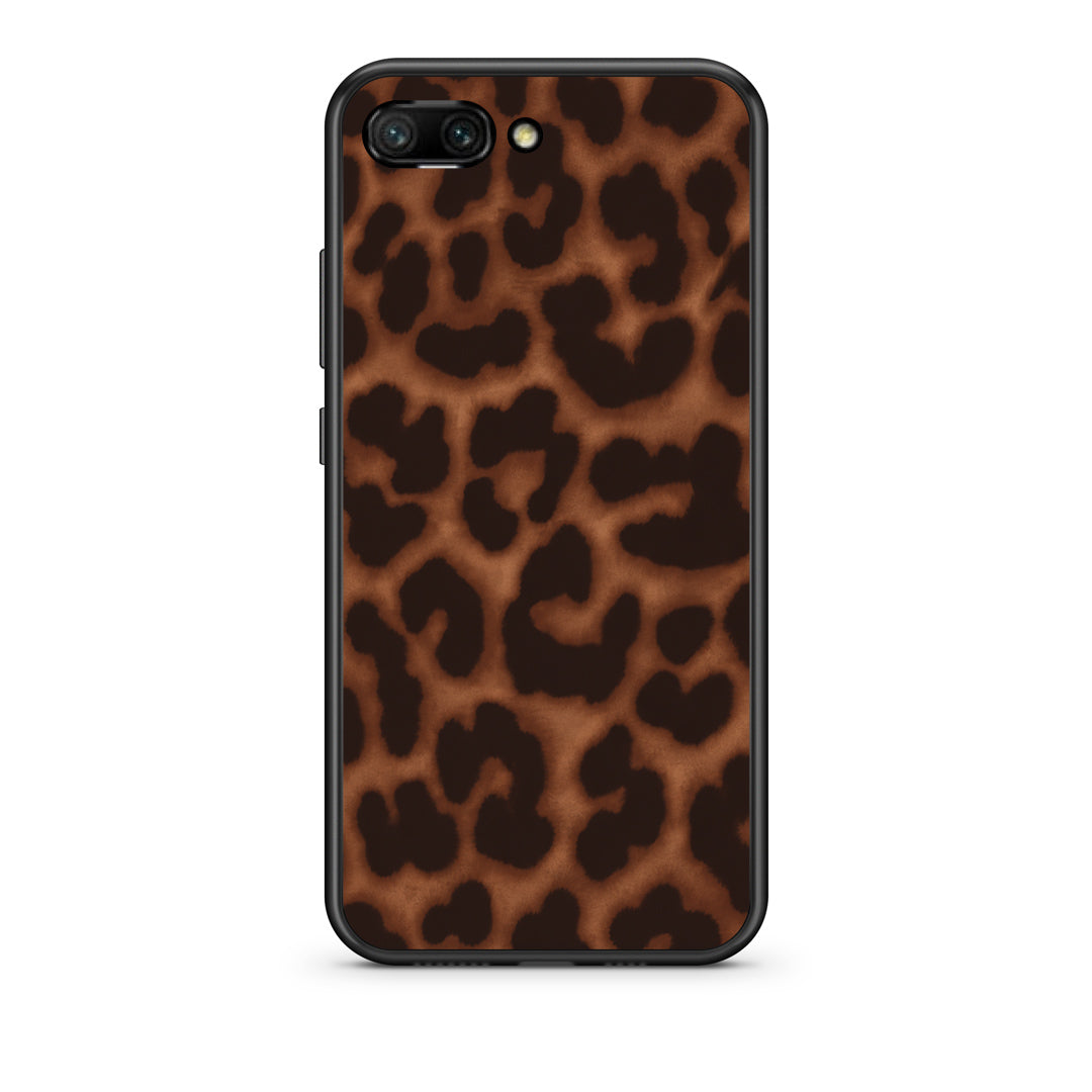 Θήκη Honor 10 Leopard Print Dark Brown από τη Smartfits με σχέδιο στο πίσω μέρος και μαύρο περίβλημα | Honor 10 Leopard Print Dark Brown case with colorful back and black bezels