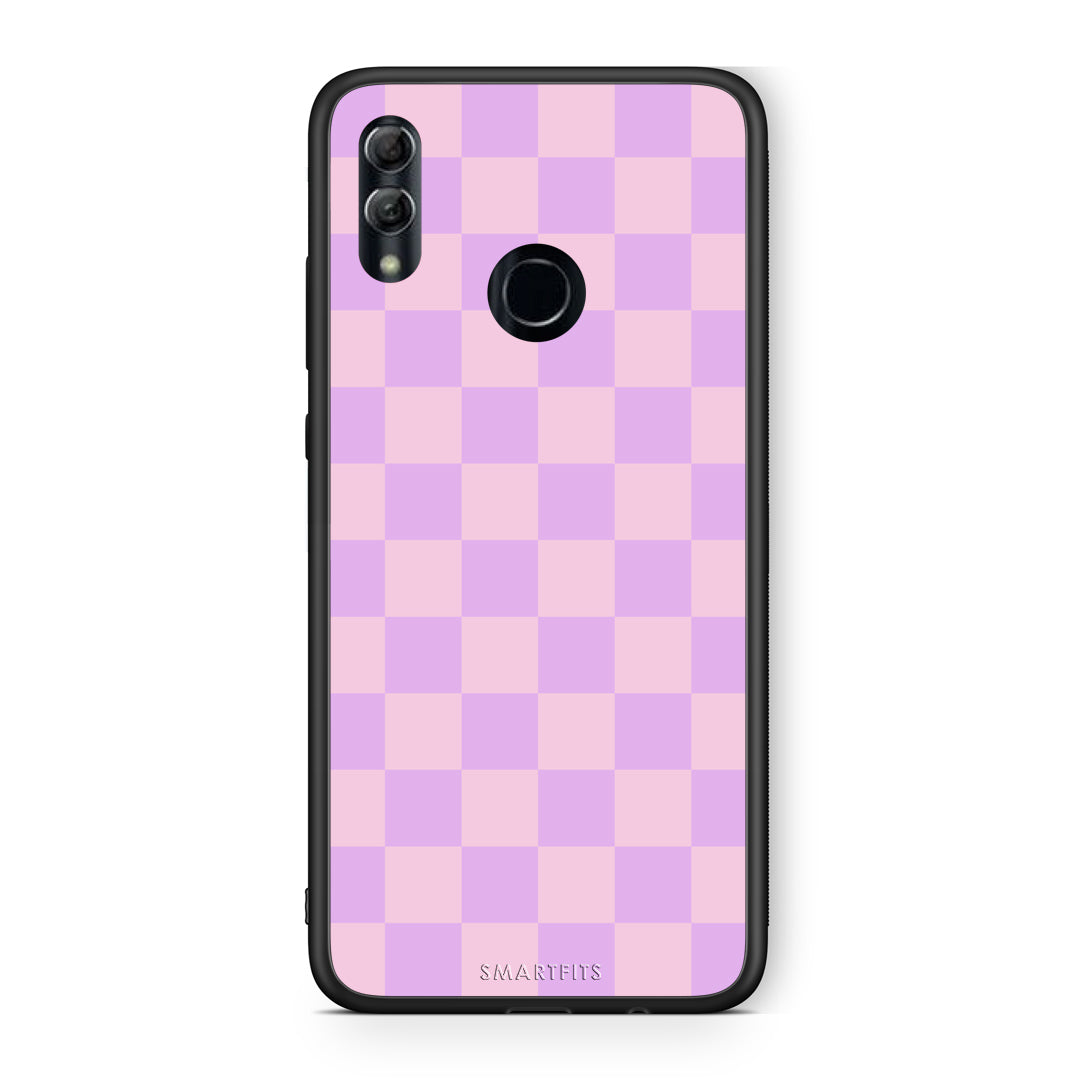 Θήκη Honor 10 Lite Lavender and Pink Checkerboard από τη Smartfits με σχέδιο στο πίσω μέρος και μαύρο περίβλημα | Honor 10 Lite Lavender and Pink Checkerboard case with colorful back and black bezels