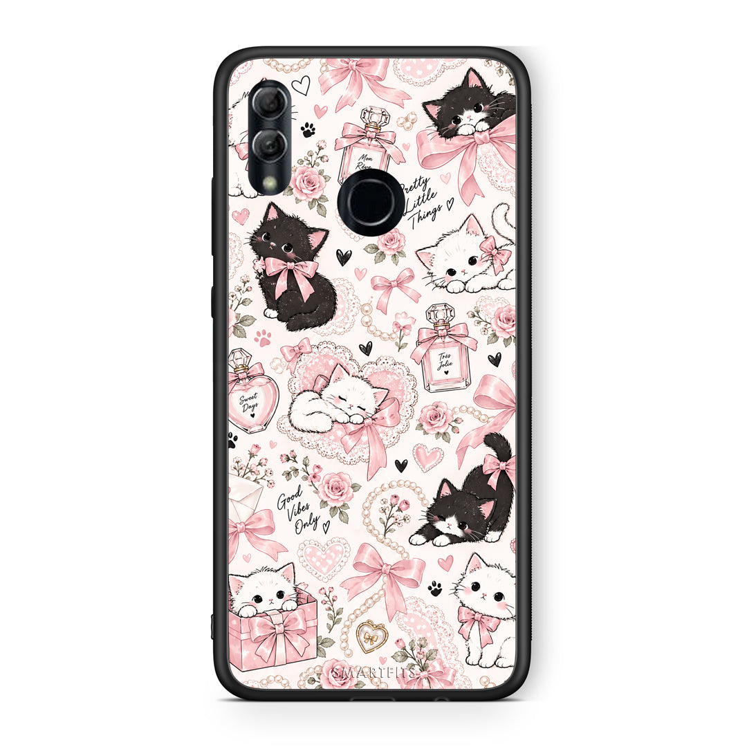 Θήκη Honor 10 Lite Pink Bows and Kittens Collage από τη Smartfits με σχέδιο στο πίσω μέρος και μαύρο περίβλημα | Honor 10 Lite Pink Bows and Kittens Collage case with colorful back and black bezels