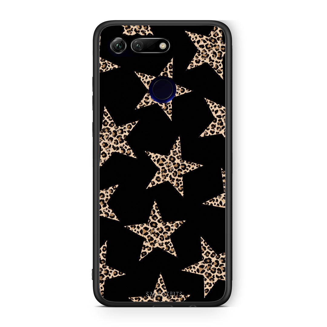 Θήκη Honor View 20 Leopard Stars on Black από τη Smartfits με σχέδιο στο πίσω μέρος και μαύρο περίβλημα | Honor View 20 Leopard Stars on Black case with colorful back and black bezels