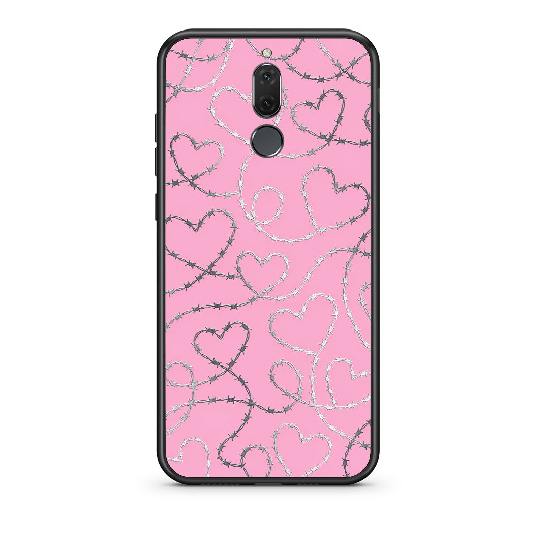 Θήκη Huawei Mate 10 Lite Barbed Wire Hearts on Pink από τη Smartfits με σχέδιο στο πίσω μέρος και μαύρο περίβλημα | Huawei Mate 10 Lite Barbed Wire Hearts on Pink case with colorful back and black bezels