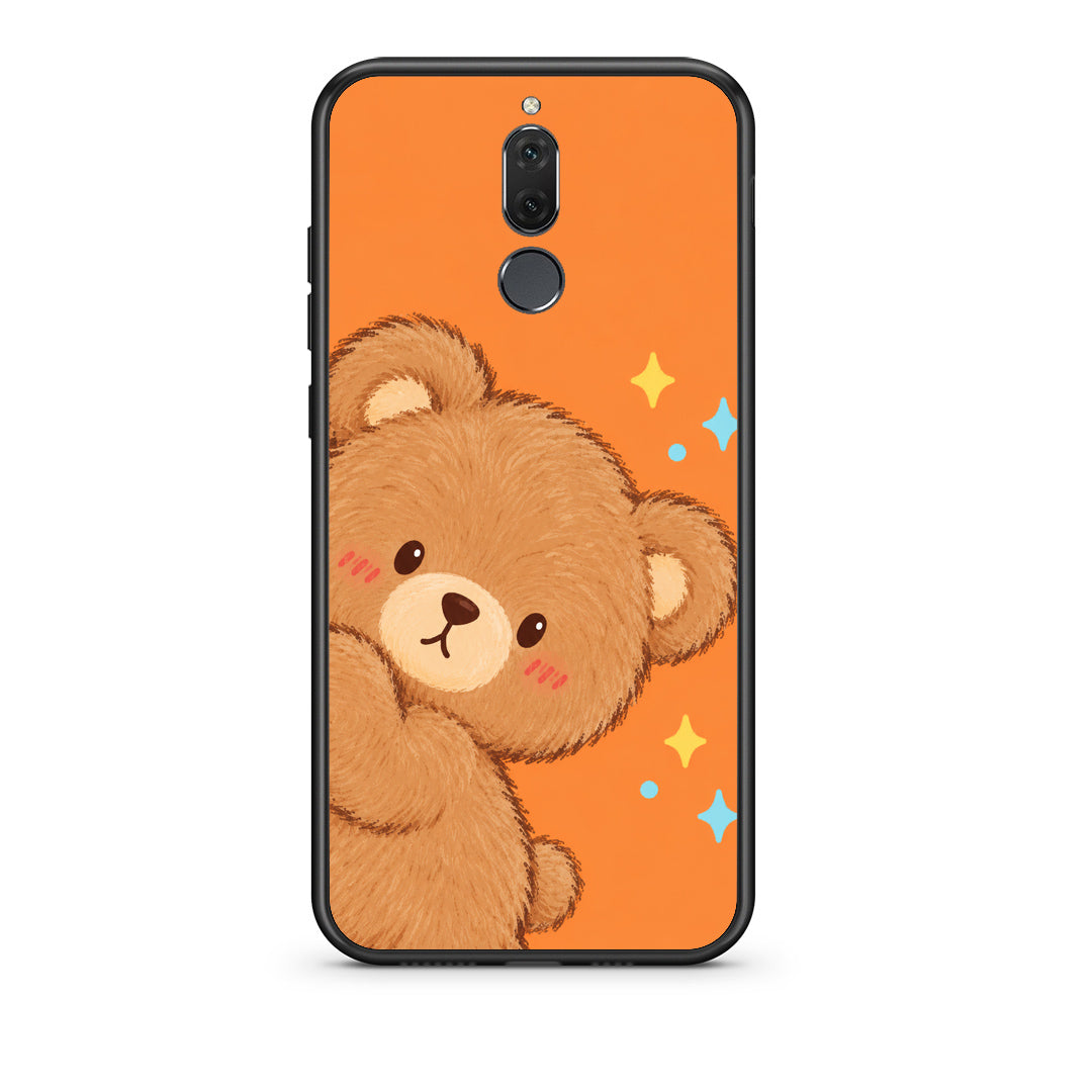 Θήκη Huawei Mate 10 Lite Peekaboo Teddy on Orange από τη Smartfits με σχέδιο στο πίσω μέρος και μαύρο περίβλημα | Huawei Mate 10 Lite Peekaboo Teddy on Orange case with colorful back and black bezels