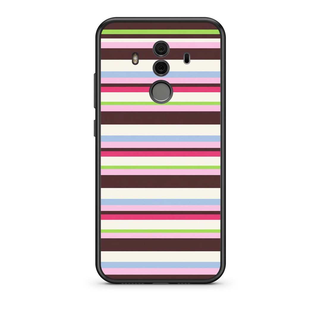 Θήκη Huawei Mate 10 Pro Multicolour Horizontal Stripes από τη Smartfits με σχέδιο στο πίσω μέρος και μαύρο περίβλημα | Huawei Mate 10 Pro Multicolour Horizontal Stripes case with colorful back and black bezels