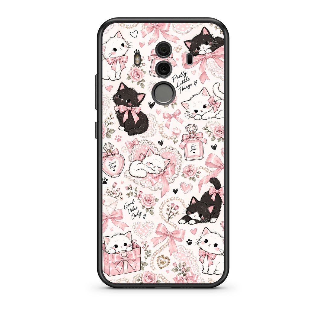 Θήκη Huawei Mate 10 Pro Pink Bows and Kittens Collage από τη Smartfits με σχέδιο στο πίσω μέρος και μαύρο περίβλημα | Huawei Mate 10 Pro Pink Bows and Kittens Collage case with colorful back and black bezels