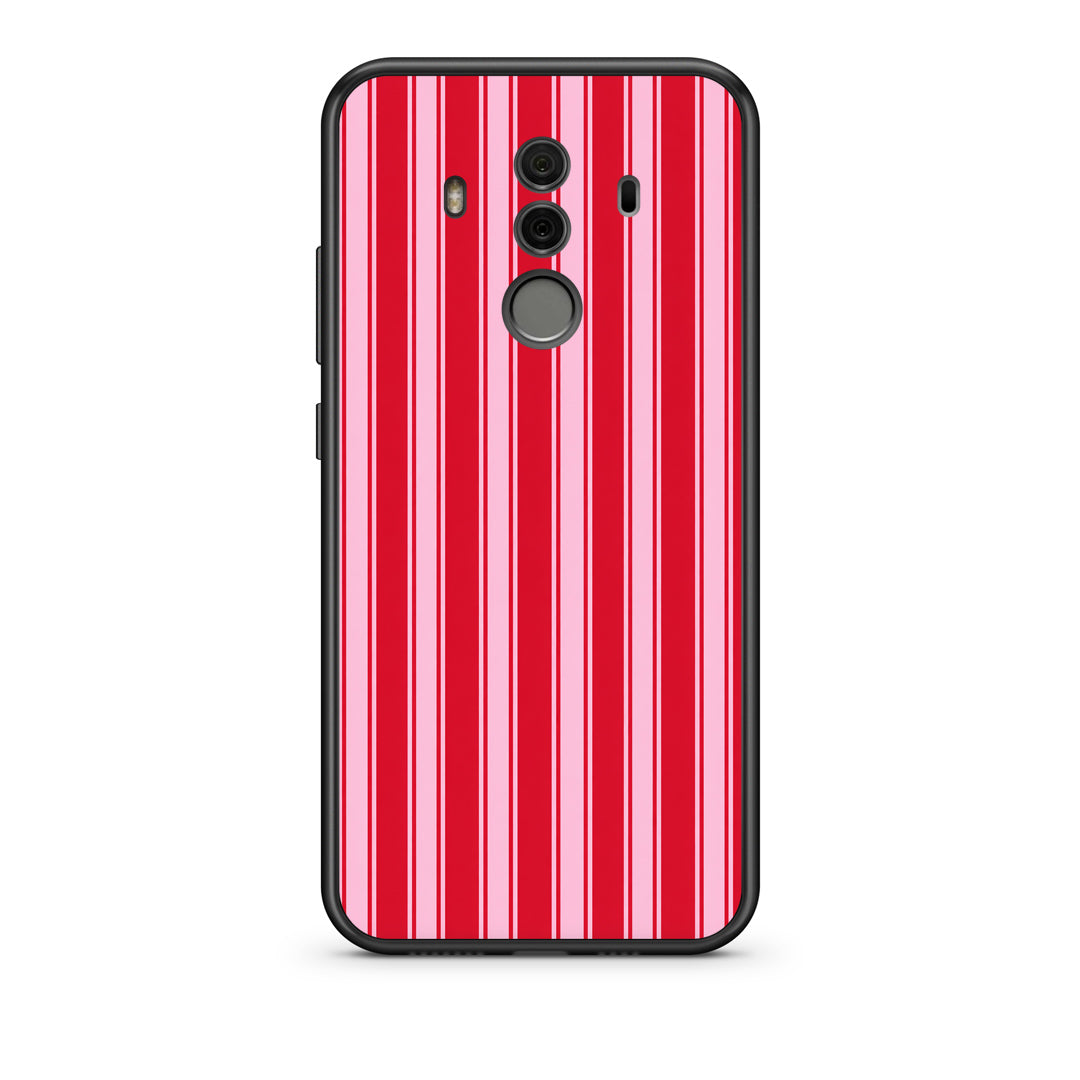 Θήκη Huawei Mate 10 Pro Red and Pink Vertical Pinstripes από τη Smartfits με σχέδιο στο πίσω μέρος και μαύρο περίβλημα | Huawei Mate 10 Pro Red and Pink Vertical Pinstripes case with colorful back and black bezels