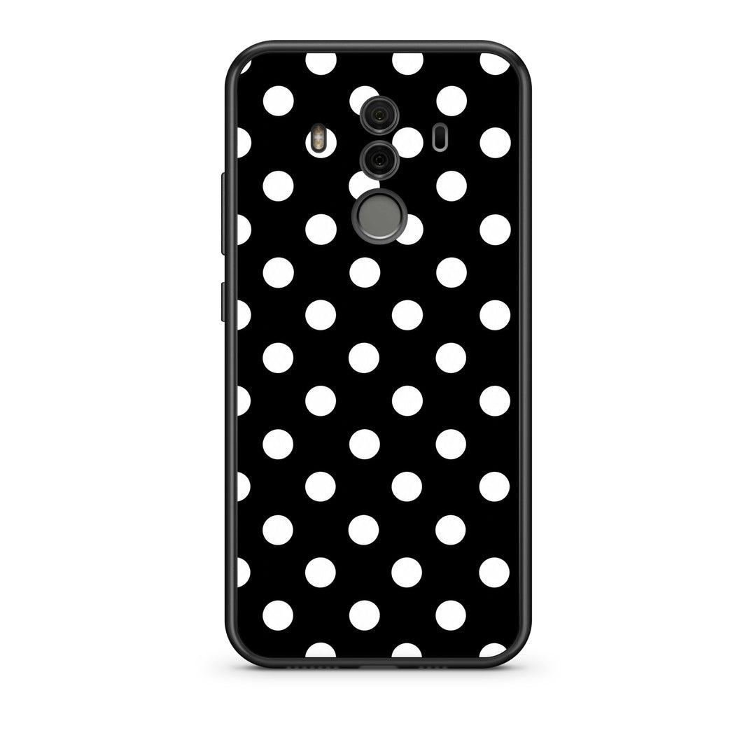 Θήκη Huawei Mate 10 Pro White Polka Dots on Black από τη Smartfits με σχέδιο στο πίσω μέρος και μαύρο περίβλημα | Huawei Mate 10 Pro White Polka Dots on Black case with colorful back and black bezels