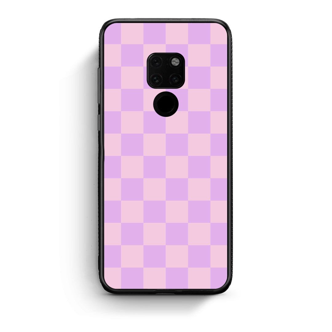 Θήκη Huawei Mate 20 Lavender and Pink Checkerboard από τη Smartfits με σχέδιο στο πίσω μέρος και μαύρο περίβλημα | Huawei Mate 20 Lavender and Pink Checkerboard case with colorful back and black bezels