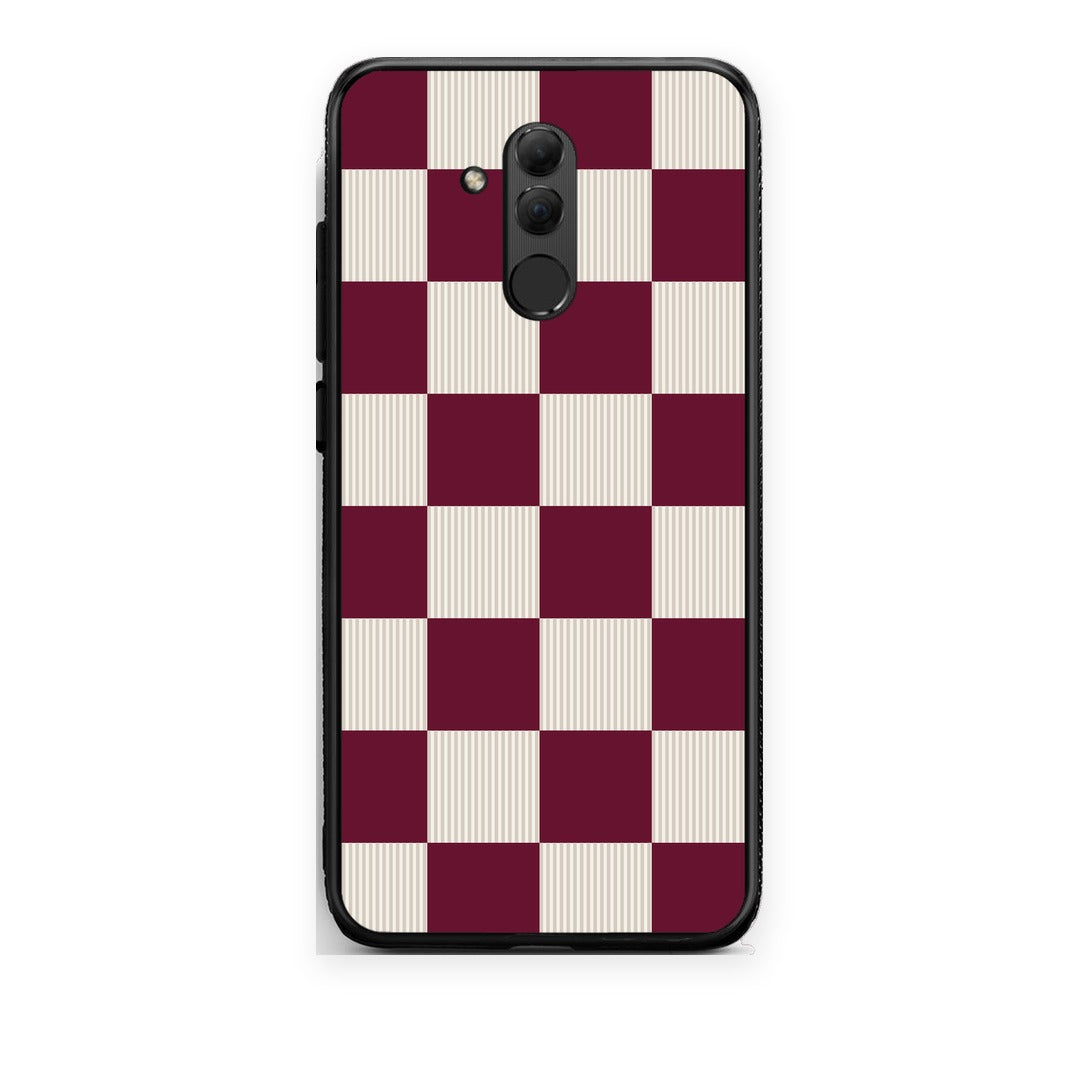 Θήκη Huawei Mate 20 Lite Burgundy and Cream Striped Checks από τη Smartfits με σχέδιο στο πίσω μέρος και μαύρο περίβλημα | Huawei Mate 20 Lite Burgundy and Cream Striped Checks case with colorful back and black bezels