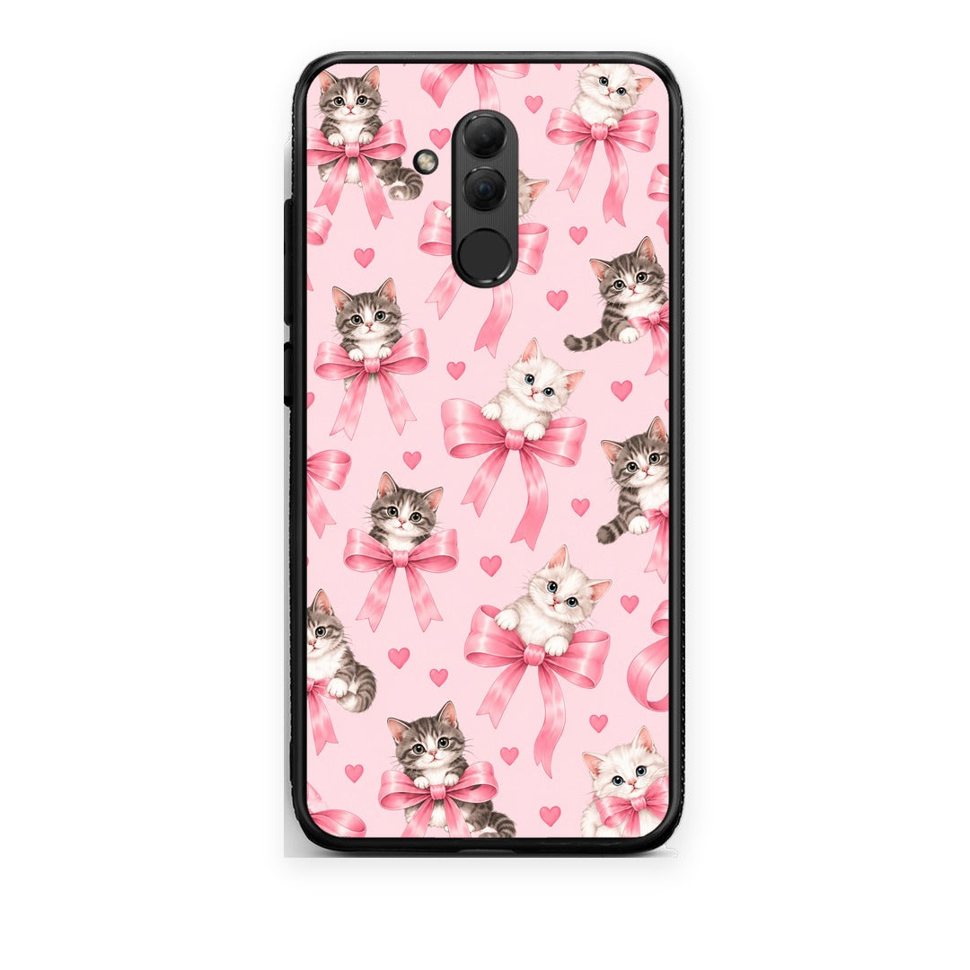 Θήκη Huawei Mate 20 Lite Kittens and Pink Bows on Pink από τη Smartfits με σχέδιο στο πίσω μέρος και μαύρο περίβλημα | Huawei Mate 20 Lite Kittens and Pink Bows on Pink case with colorful back and black bezels