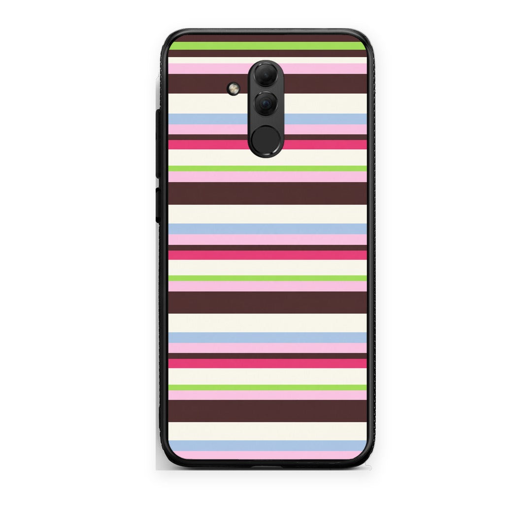 Θήκη Huawei Mate 20 Lite Multicolour Horizontal Stripes από τη Smartfits με σχέδιο στο πίσω μέρος και μαύρο περίβλημα | Huawei Mate 20 Lite Multicolour Horizontal Stripes case with colorful back and black bezels