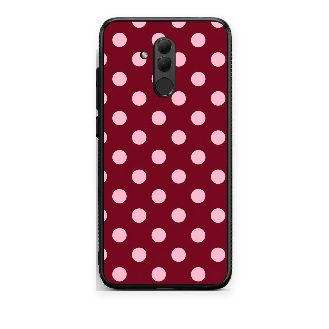 Θήκη Huawei Mate 20 Lite Pink Polka Dots on Burgundy από τη Smartfits με σχέδιο στο πίσω μέρος και μαύρο περίβλημα | Huawei Mate 20 Lite Pink Polka Dots on Burgundy case with colorful back and black bezels
