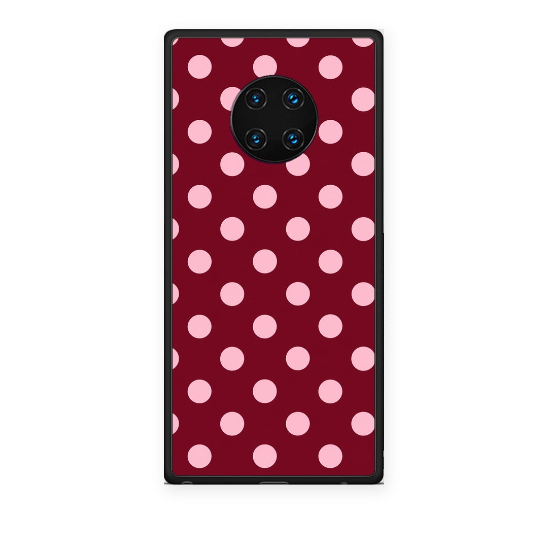 Θήκη Huawei Mate 30 Pro Pink Polka Dots on Burgundy από τη Smartfits με σχέδιο στο πίσω μέρος και μαύρο περίβλημα | Huawei Mate 30 Pro Pink Polka Dots on Burgundy case with colorful back and black bezels