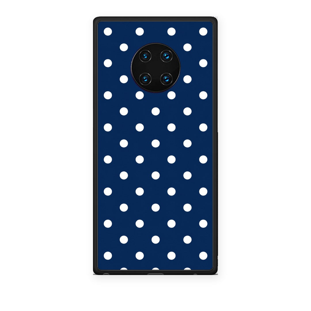 Θήκη Huawei Mate 30 Pro White Small Polka Dots on Navy από τη Smartfits με σχέδιο στο πίσω μέρος και μαύρο περίβλημα | Huawei Mate 30 Pro White Small Polka Dots on Navy case with colorful back and black bezels
