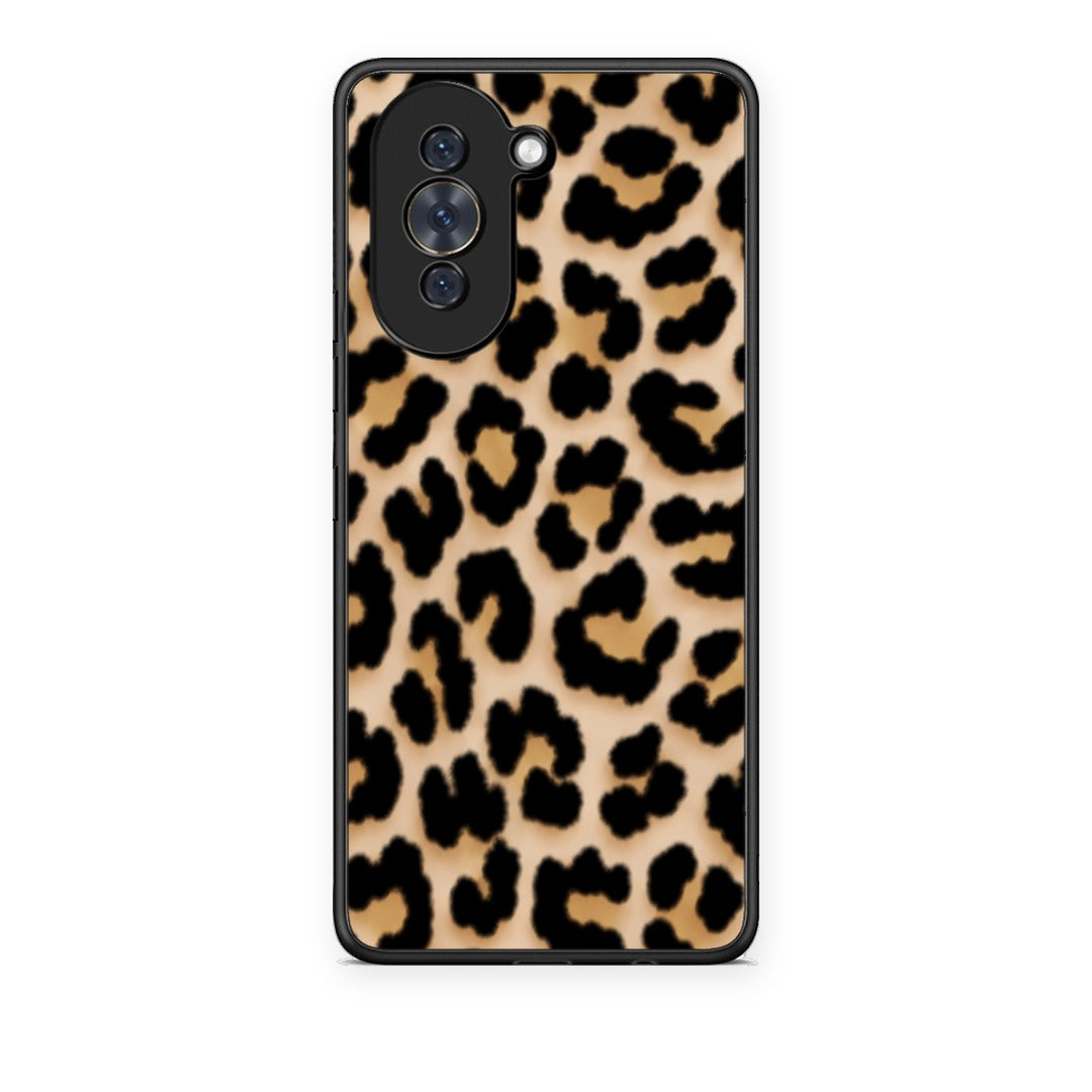 Θήκη Huawei Nova 10 Leopard Print Tan Small από τη Smartfits με σχέδιο στο πίσω μέρος και μαύρο περίβλημα | Huawei Nova 10 Leopard Print Tan Small case with colorful back and black bezels