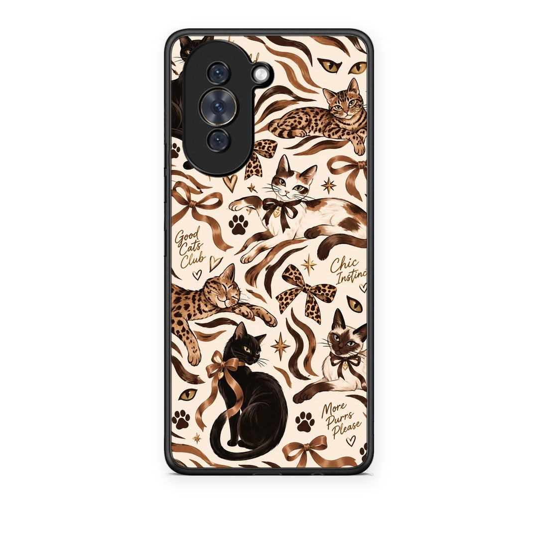 Θήκη Huawei Nova 10 Wild Cats and Animal Print Collage από τη Smartfits με σχέδιο στο πίσω μέρος και μαύρο περίβλημα | Huawei Nova 10 Wild Cats and Animal Print Collage case with colorful back and black bezels