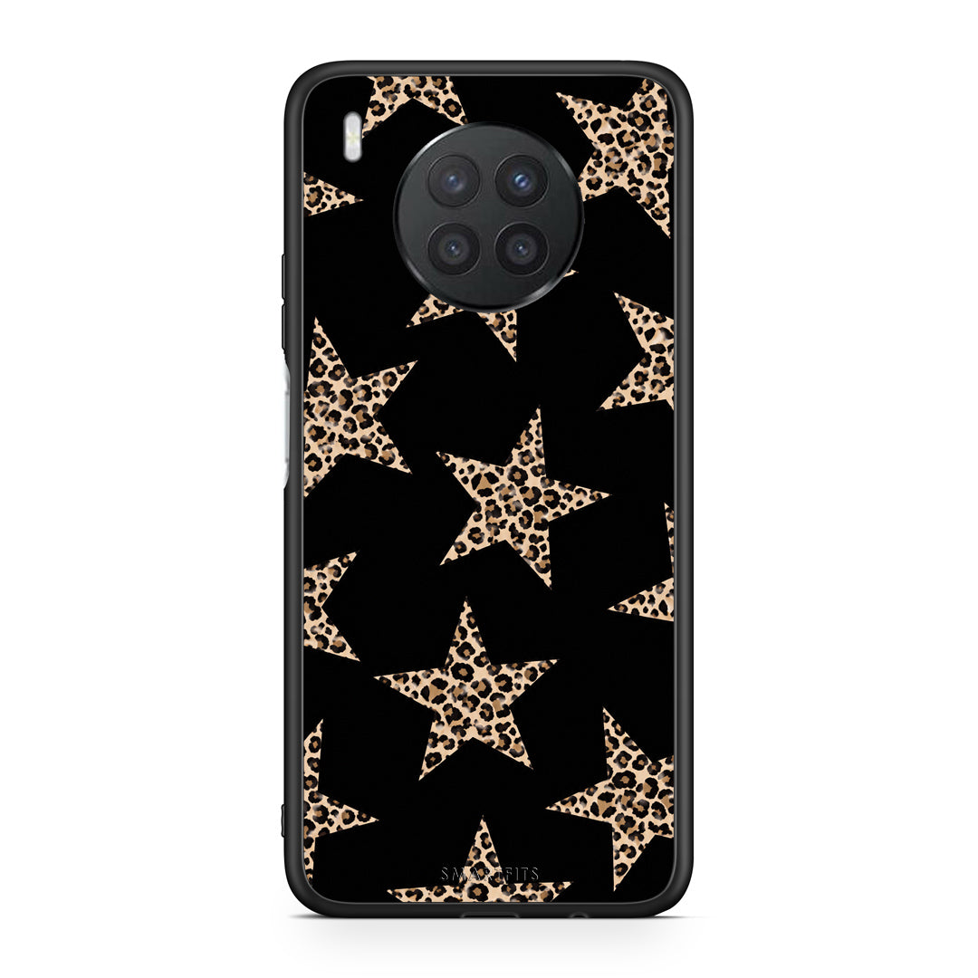 Θήκη Huawei Nova 8i / Honor 50 Lite Leopard Stars on Black από τη Smartfits με σχέδιο στο πίσω μέρος και μαύρο περίβλημα | Huawei Nova 8i / Honor 50 Lite Leopard Stars on Black case with colorful back and black bezels