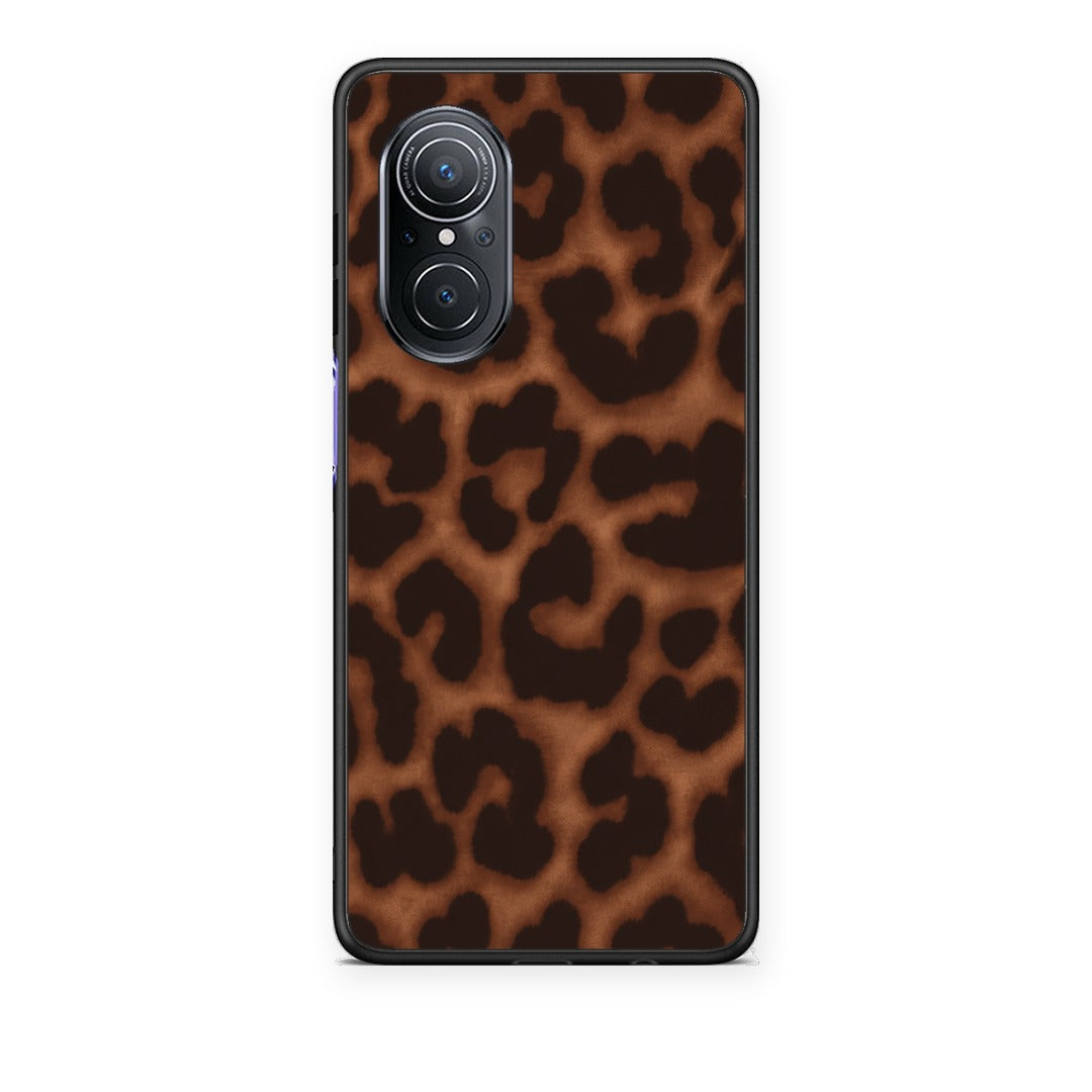 Θήκη Huawei Nova 9 SE Leopard Print Dark Brown από τη Smartfits με σχέδιο στο πίσω μέρος και μαύρο περίβλημα | Huawei Nova 9 SE Leopard Print Dark Brown case with colorful back and black bezels