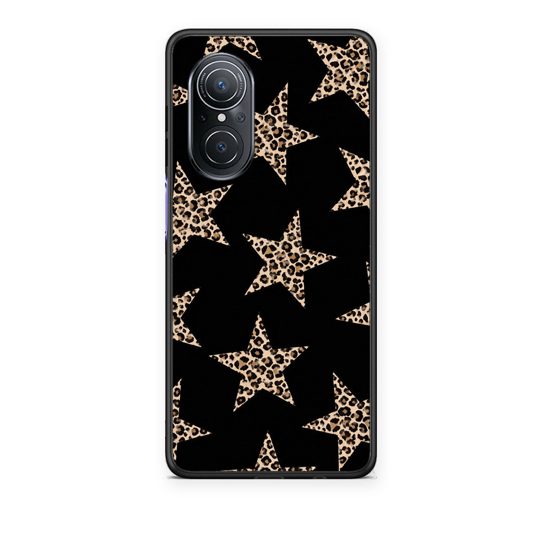 Θήκη Huawei Nova 9 SE Leopard Stars on Black από τη Smartfits με σχέδιο στο πίσω μέρος και μαύρο περίβλημα | Huawei Nova 9 SE Leopard Stars on Black case with colorful back and black bezels