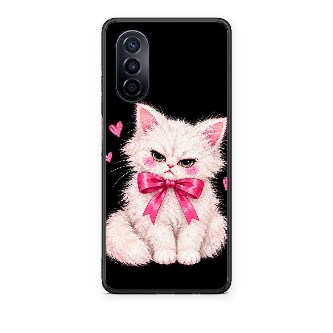 Θήκη Huawei Nova Y70 / Y70 Plus Grumpy Party Kitten on Black από τη Smartfits με σχέδιο στο πίσω μέρος και μαύρο περίβλημα | Huawei Nova Y70 / Y70 Plus Grumpy Party Kitten on Black case with colorful back and black bezels