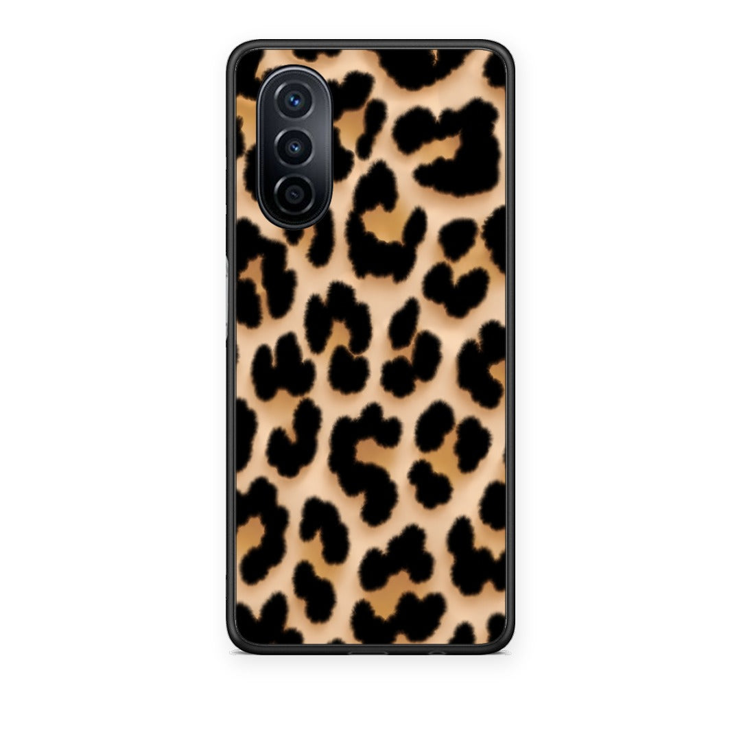 Θήκη Huawei Nova Y70 / Y70 Plus Leopard Print Tan Large από τη Smartfits με σχέδιο στο πίσω μέρος και μαύρο περίβλημα | Huawei Nova Y70 / Y70 Plus Leopard Print Tan Large case with colorful back and black bezels