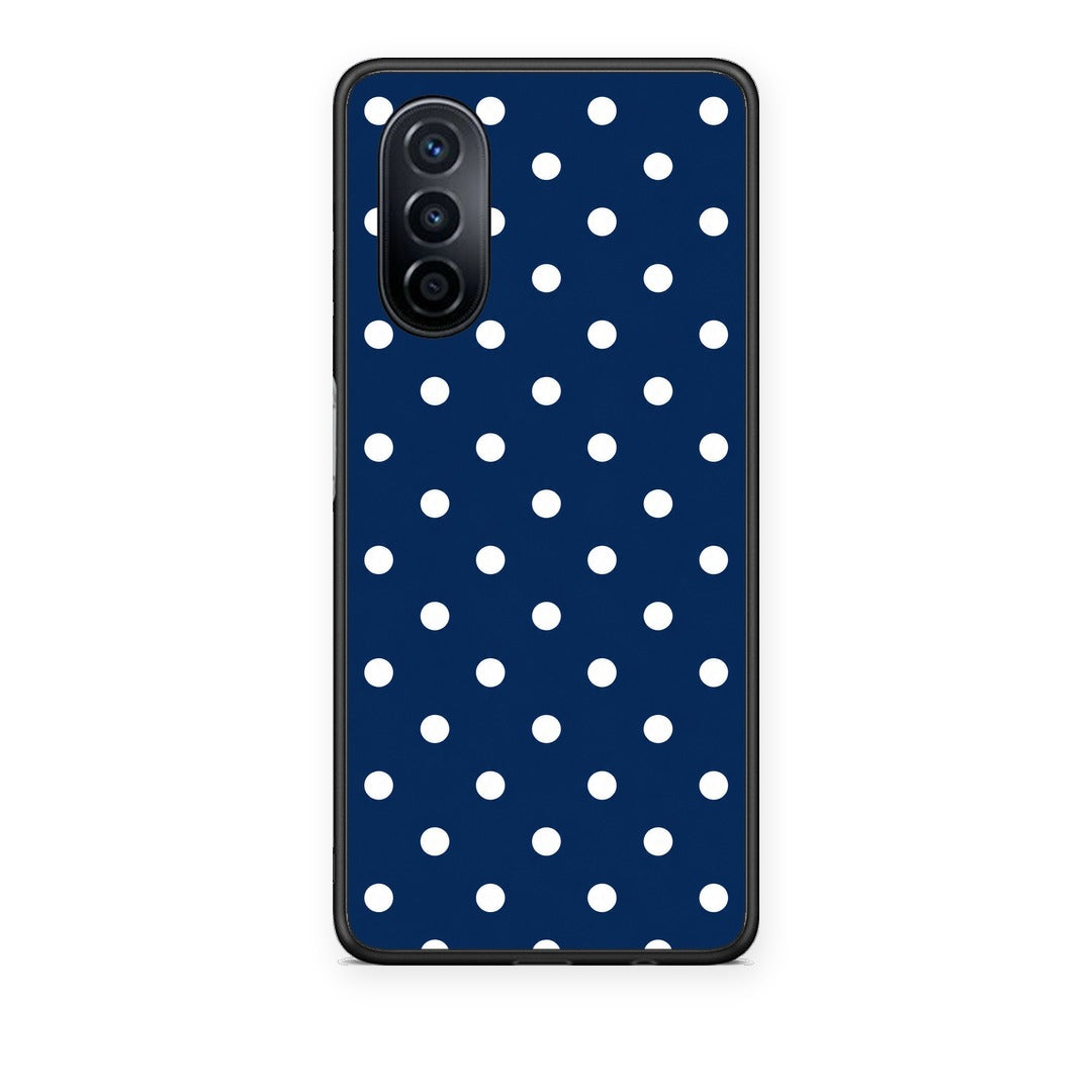 Θήκη Huawei Nova Y70 / Y70 Plus White Small Polka Dots on Navy από τη Smartfits με σχέδιο στο πίσω μέρος και μαύρο περίβλημα | Huawei Nova Y70 / Y70 Plus White Small Polka Dots on Navy case with colorful back and black bezels
