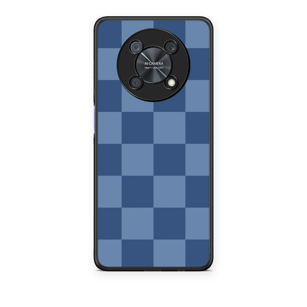 Θήκη Huawei Nova Y90 Denim Blue Checkerboard από τη Smartfits με σχέδιο στο πίσω μέρος και μαύρο περίβλημα | Huawei Nova Y90 Denim Blue Checkerboard case with colorful back and black bezels