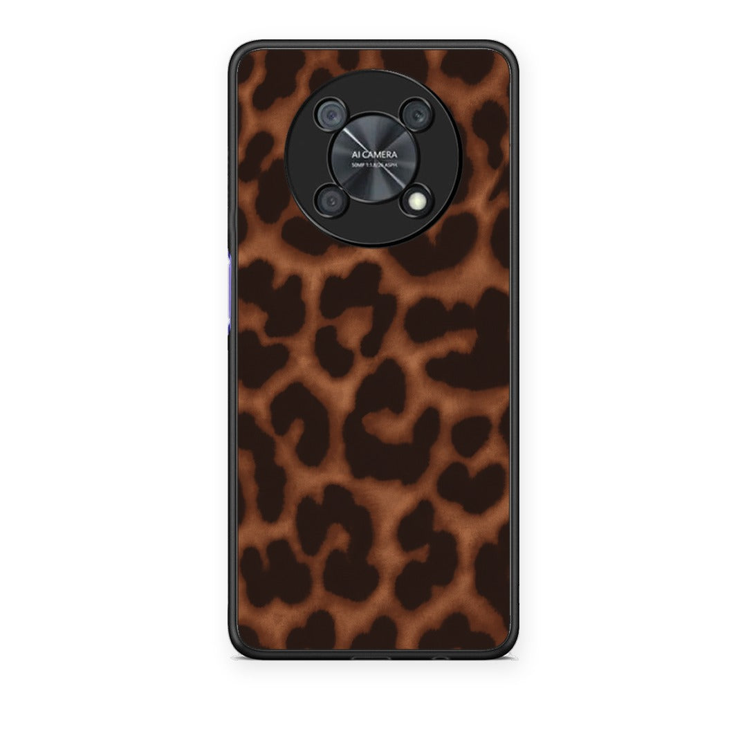 Θήκη Huawei Nova Y90 Leopard Print Dark Brown από τη Smartfits με σχέδιο στο πίσω μέρος και μαύρο περίβλημα | Huawei Nova Y90 Leopard Print Dark Brown case with colorful back and black bezels