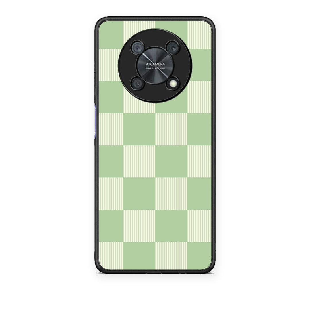 Θήκη Huawei Nova Y90 Sage and Cream Striped Checks από τη Smartfits με σχέδιο στο πίσω μέρος και μαύρο περίβλημα | Huawei Nova Y90 Sage and Cream Striped Checks case with colorful back and black bezels