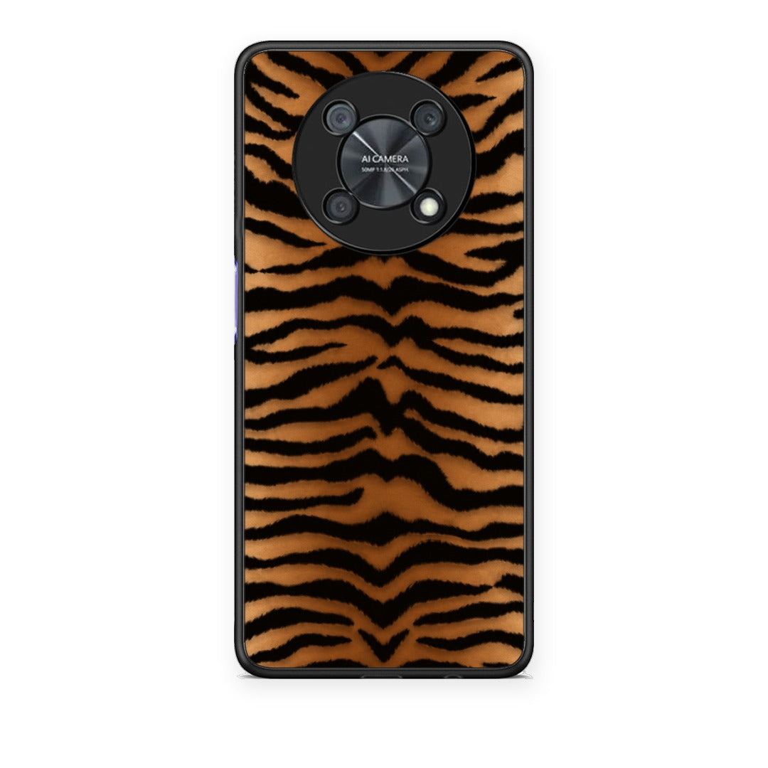 Θήκη Huawei Nova Y90 Tiger Print Orange and Black από τη Smartfits με σχέδιο στο πίσω μέρος και μαύρο περίβλημα | Huawei Nova Y90 Tiger Print Orange and Black case with colorful back and black bezels