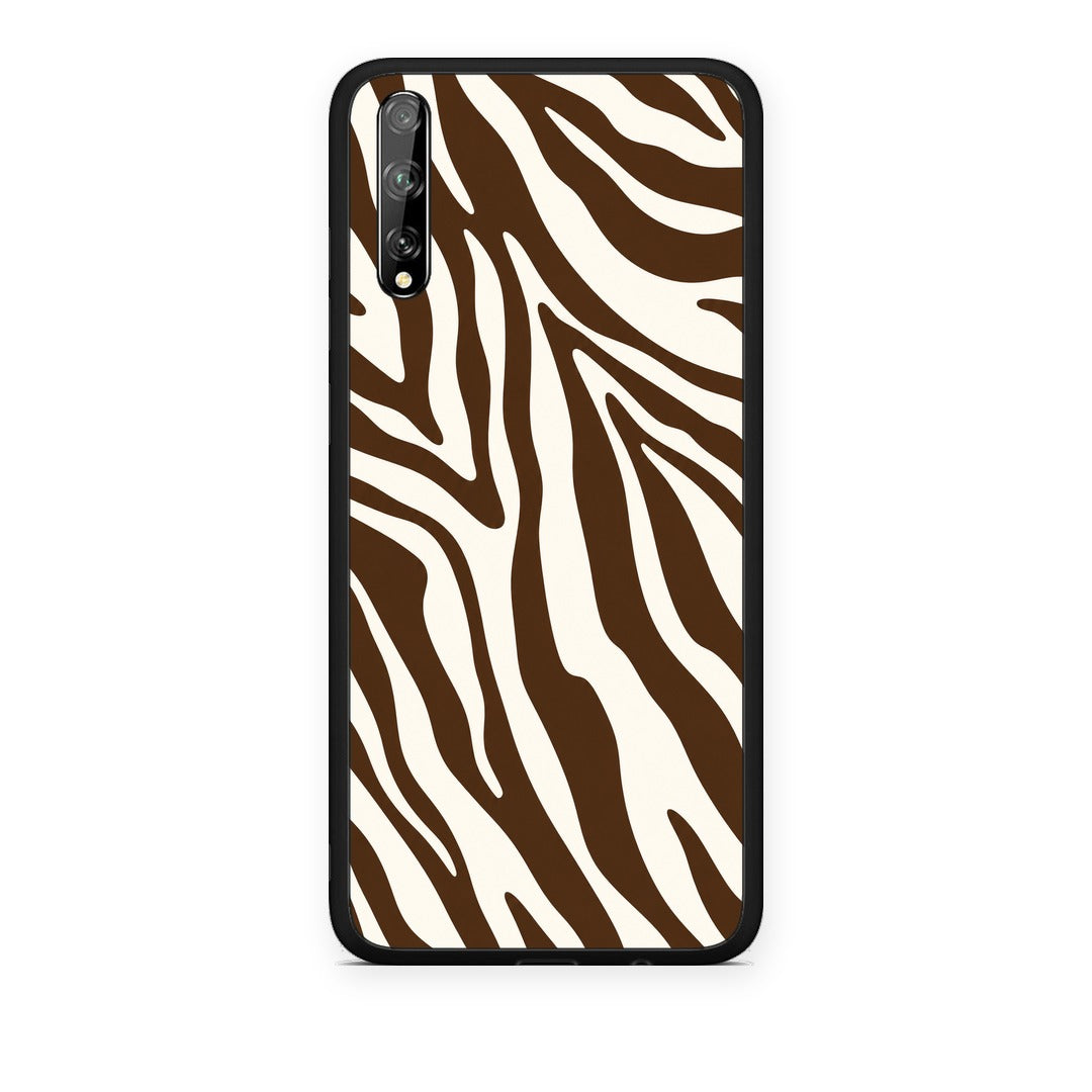 Θήκη Huawei P Smart S Brown and Cream Zebra Stripes από τη Smartfits με σχέδιο στο πίσω μέρος και μαύρο περίβλημα | Huawei P Smart S Brown and Cream Zebra Stripes case with colorful back and black bezels