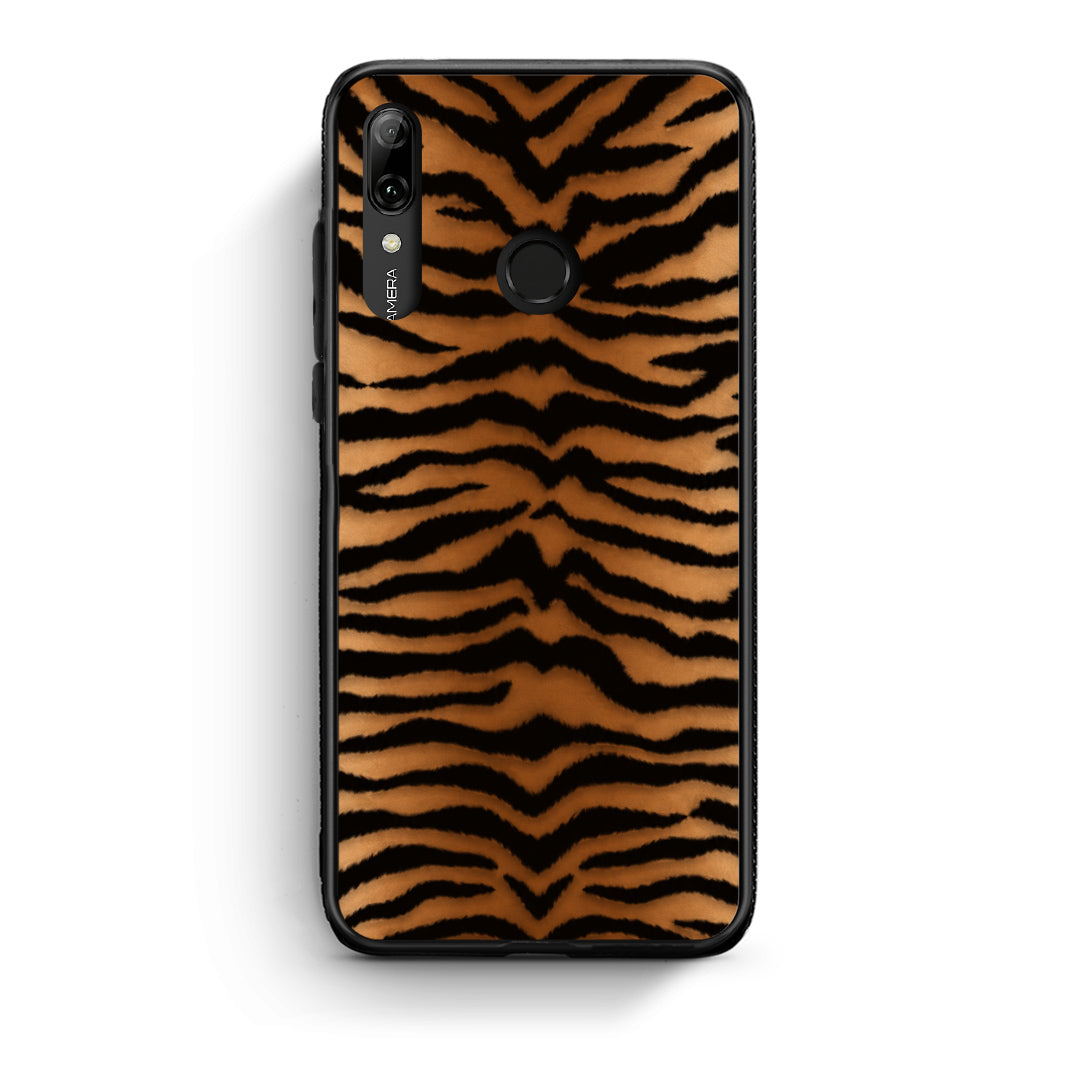 Θήκη Huawei P Smart 2019 Tiger Print Orange and Black από τη Smartfits με σχέδιο στο πίσω μέρος και μαύρο περίβλημα | Huawei P Smart 2019 Tiger Print Orange and Black case with colorful back and black bezels