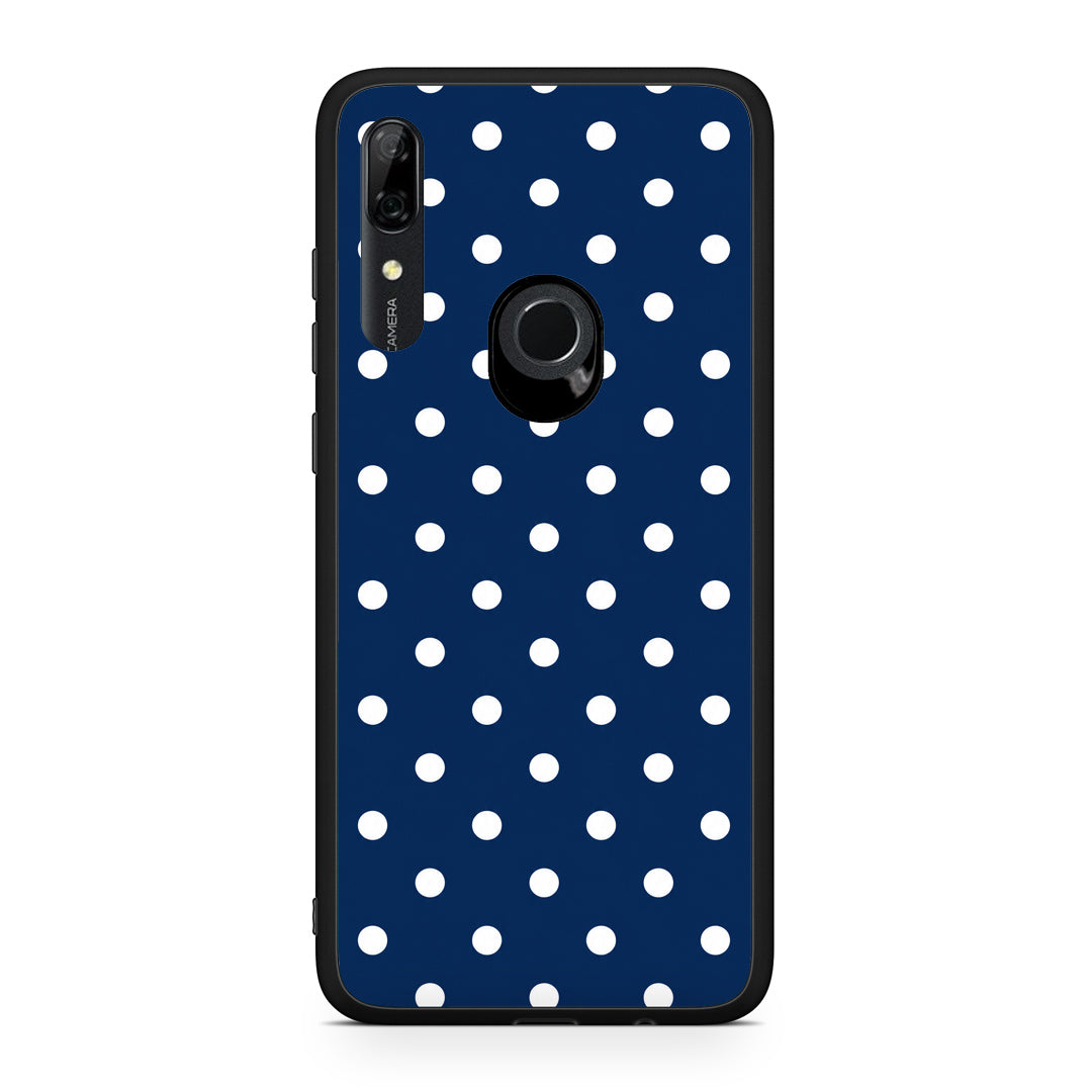 Θήκη Huawei P Smart Z White Small Polka Dots on Navy από τη Smartfits με σχέδιο στο πίσω μέρος και μαύρο περίβλημα | Huawei P Smart Z White Small Polka Dots on Navy case with colorful back and black bezels