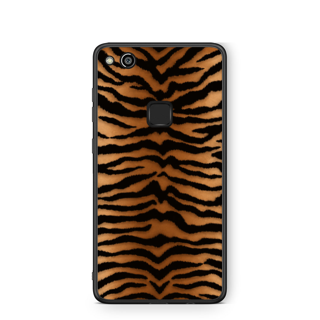 Θήκη Huawei P10 Lite Tiger Print Orange and Black από τη Smartfits με σχέδιο στο πίσω μέρος και μαύρο περίβλημα | Huawei P10 Lite Tiger Print Orange and Black case with colorful back and black bezels