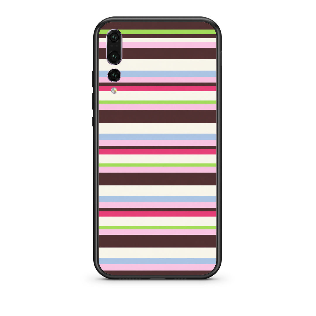 Θήκη Huawei P20 Pro Multicolour Horizontal Stripes από τη Smartfits με σχέδιο στο πίσω μέρος και μαύρο περίβλημα | Huawei P20 Pro Multicolour Horizontal Stripes case with colorful back and black bezels