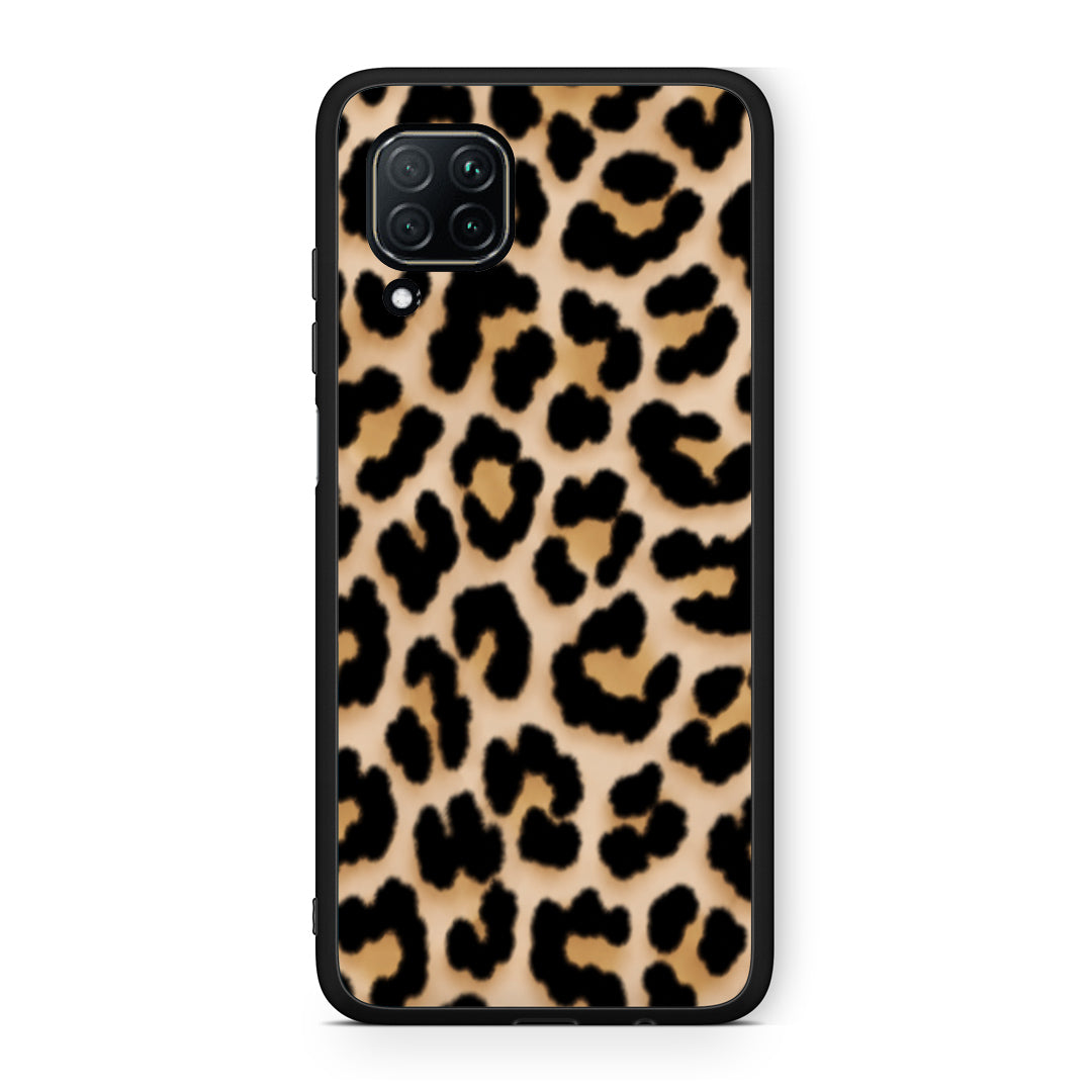 Θήκη Huawei P40 Lite Leopard Print Tan Small από τη Smartfits με σχέδιο στο πίσω μέρος και μαύρο περίβλημα | Huawei P40 Lite Leopard Print Tan Small case with colorful back and black bezels