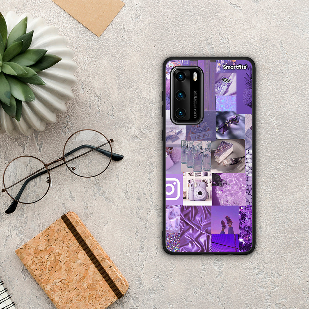 Purple Aesthetic Collage - Huawei P40 θήκη