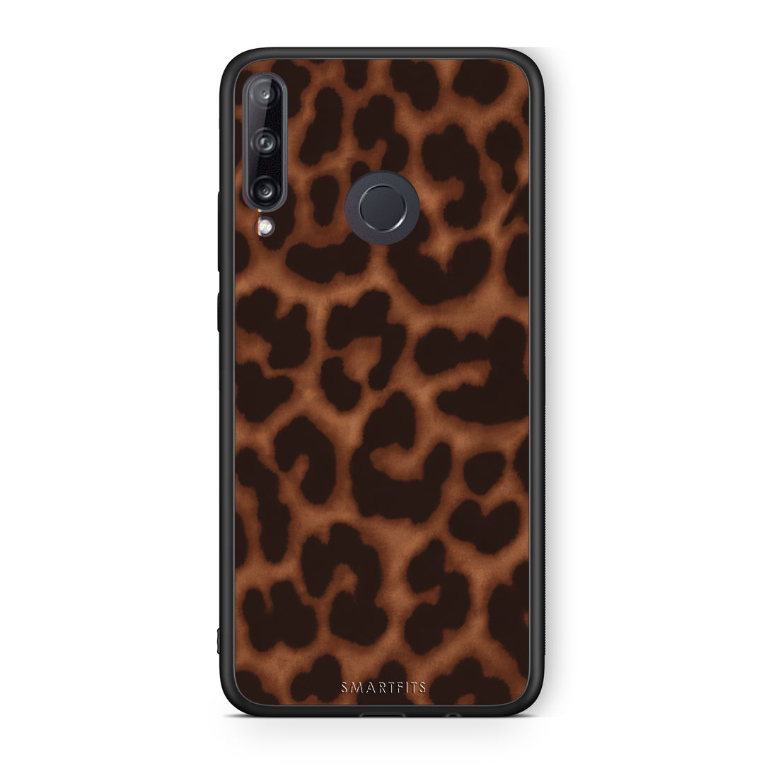 Θήκη Huawei P40 Lite E Leopard Print Dark Brown από τη Smartfits με σχέδιο στο πίσω μέρος και μαύρο περίβλημα | Huawei P40 Lite E Leopard Print Dark Brown case with colorful back and black bezels