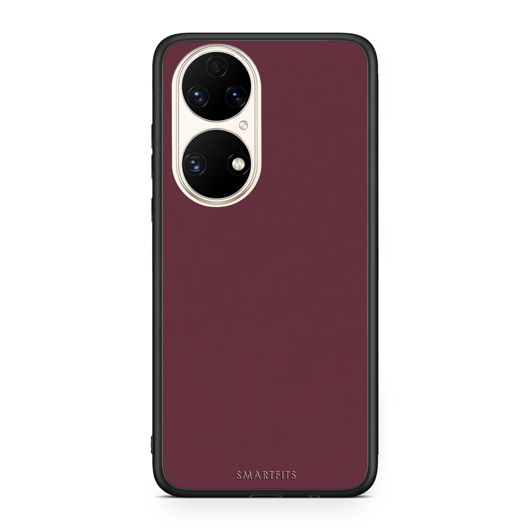 Θήκη Huawei P50 Muted Burgundy από τη Smartfits με σχέδιο στο πίσω μέρος και μαύρο περίβλημα | Huawei P50 Muted Burgundy case with colorful back and black bezels