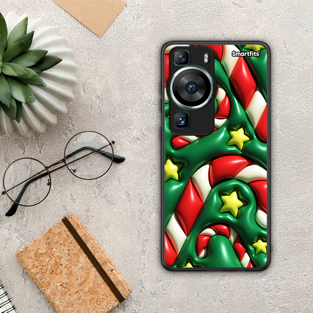 Θήκη Huawei P60 Christmas Bubbles από τη Smartfits με σχέδιο στο πίσω μέρος και μαύρο περίβλημα | Huawei P60 Christmas Bubbles Case with Colorful Back and Black Bezels