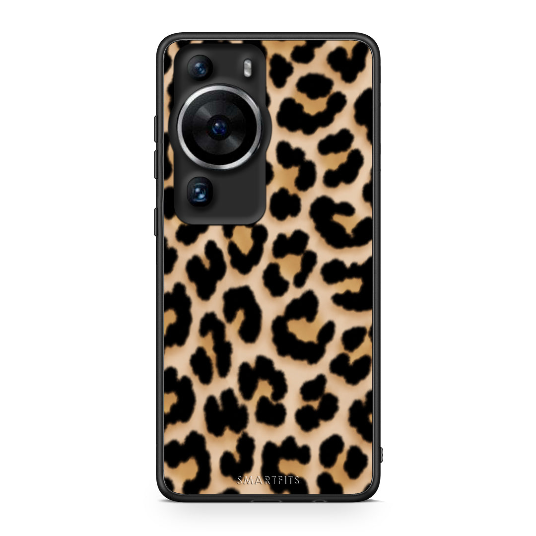 Θήκη Huawei P60 Pro Leopard Print Tan Small από τη Smartfits με σχέδιο στο πίσω μέρος και μαύρο περίβλημα | Huawei P60 Pro Leopard Print Tan Small case with colorful back and black bezels