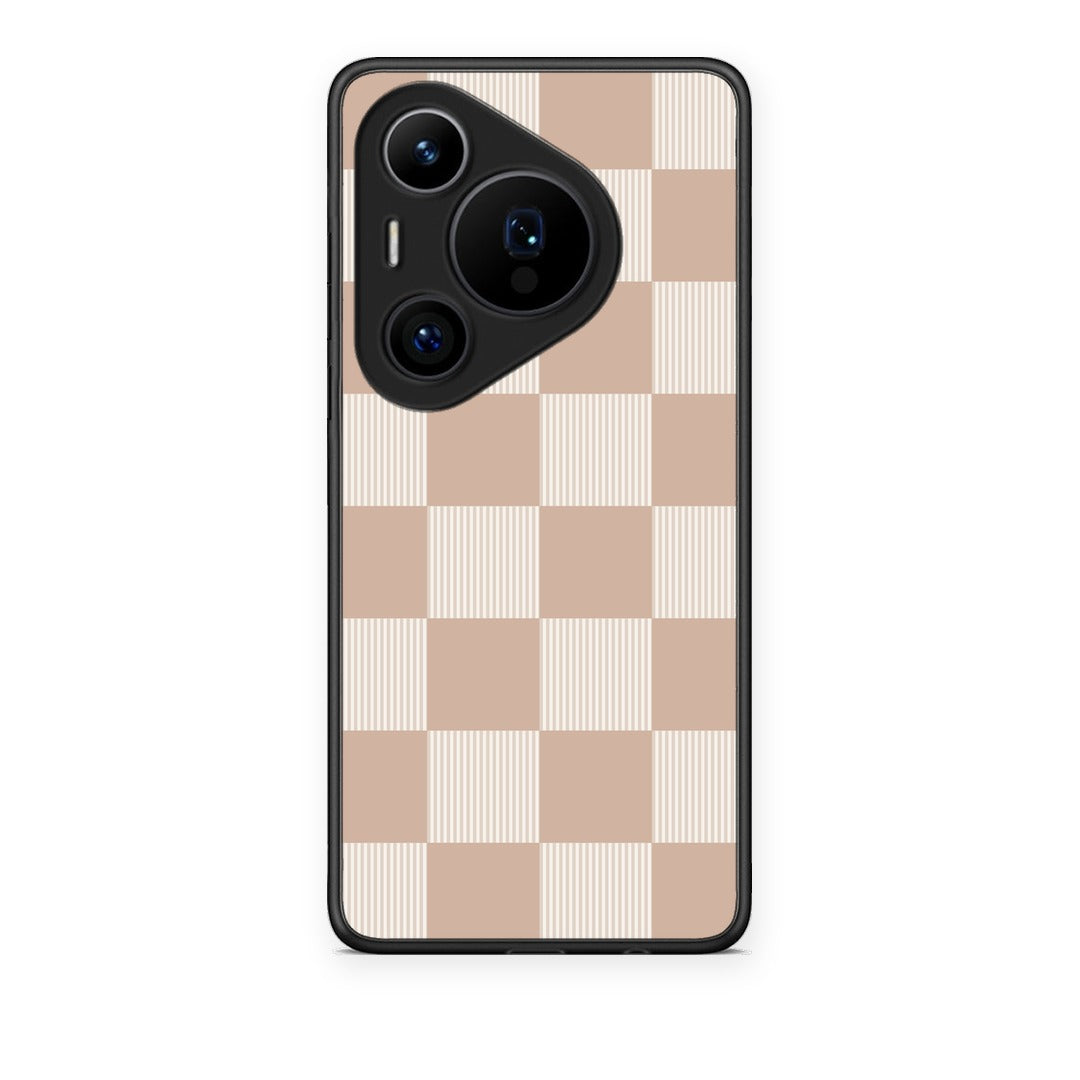 Θήκη Huawei Pura 70 Pro / 70 Pro+ Latte and Cream Striped Checks από τη Smartfits με σχέδιο στο πίσω μέρος και μαύρο περίβλημα | Huawei Pura 70 Pro / 70 Pro+ Latte and Cream Striped Checks case with colorful back and black bezels