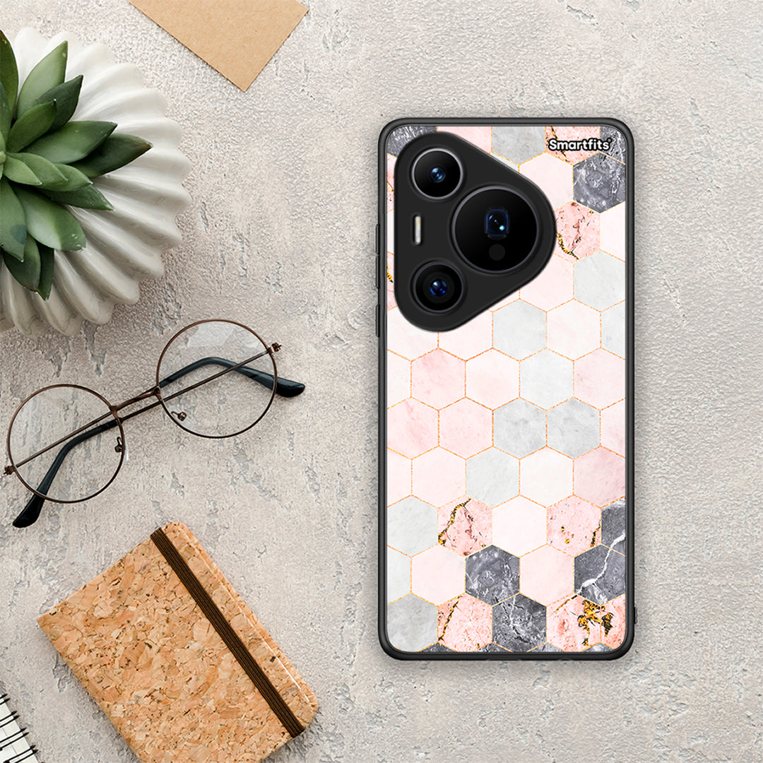 Marble Hexagon Pink - Huawei Pura 70 Pro / 70 Pro+ θήκη
