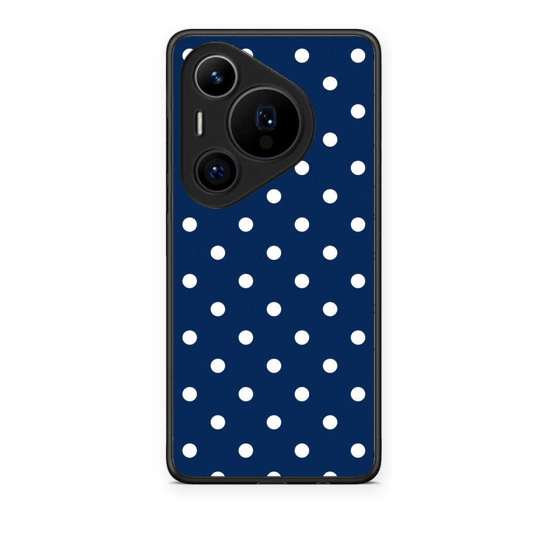 Θήκη Huawei Pura 70 Pro / 70 Pro+ White Small Polka Dots on Navy από τη Smartfits με σχέδιο στο πίσω μέρος και μαύρο περίβλημα | Huawei Pura 70 Pro / 70 Pro+ White Small Polka Dots on Navy case with colorful back and black bezels