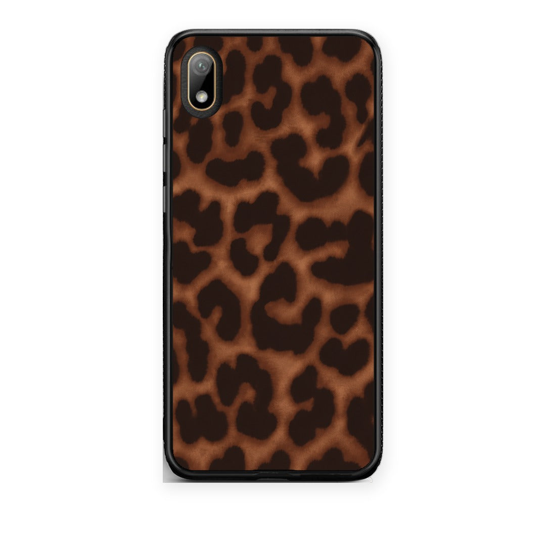 Θήκη Huawei Y5 2019 Leopard Print Dark Brown από τη Smartfits με σχέδιο στο πίσω μέρος και μαύρο περίβλημα | Huawei Y5 2019 Leopard Print Dark Brown case with colorful back and black bezels